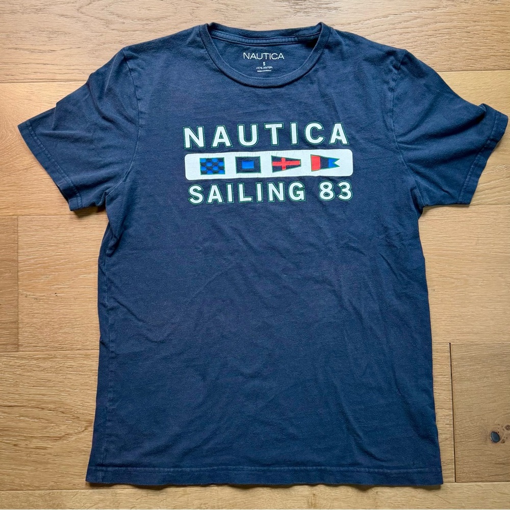 Y2k Nautica Competition NS83 Sailing Shirt Navy Blue Men's Small Normcore